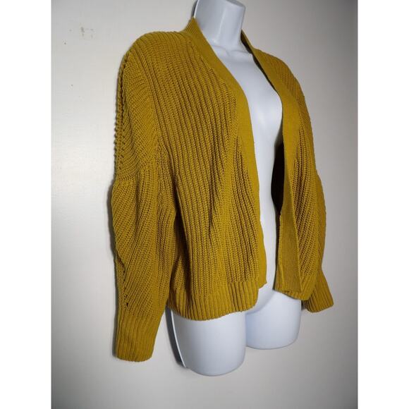 Ruby Moon Cardigan Womens Small Knit Mustard Yellow Shrug Open Style Lagenlook - Picture 4 of 11